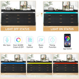 jiteentarou Drawer Dresser with Charging Station and LED Lights, Modern Chest of Drawers with Power Outlet, Organizer Cabinet for Bedroom, Living Room, Entryway(Black) jiteentarou