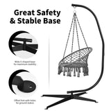 Giantex Hammock Chair Stand Only, Heavy Duty Steel C-Stand for Hanging Chair, 360° Rotation Egg Chair Stand W/Carabiner, 2" Diameter Steel Pipe, 81.5" H Stand for Swing Chair Outdoor Indoor Giantex