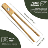Toaster Tongs With Magnet | Kitchen Utensils For Cooking and Holding Toast Bacon Muffin Bagel Bread | 8 Inch Long Natural Non Toxic Bamboo Three Way Cut