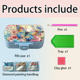 ARTopet Diamond Art Painting Mini Storage Box with 6-Grid Creative Design Compact Portable Small Case for Purse Travel Daily (Butterfly) ARTopet