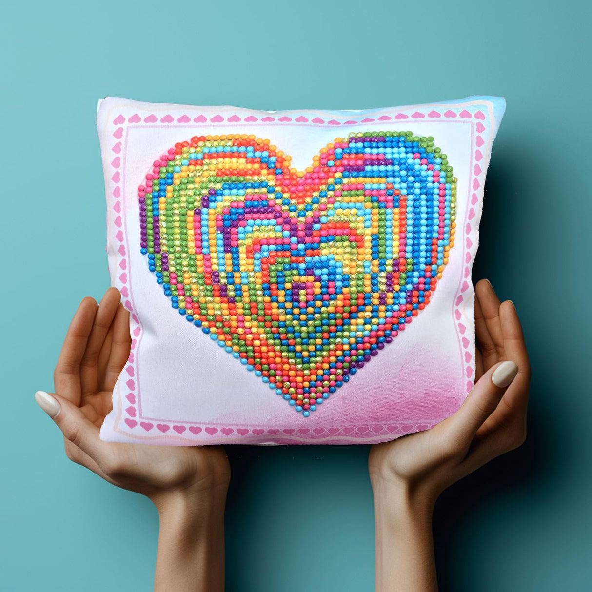DIAMOND DOTZ Kits - Love Rest Mini Pillow, Partial Drill, Round Dotz, Diamond Painting Kits, Diamond Art Kits for Adults, Valentines Diamond Painting, Diamond Art, Kits, 7"x7" DIAMOND DOTZ