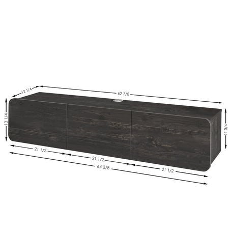 Atelier Mobili Floating Wall TV Stand, Floating Entertainment Center, Modern Floating Media Console, Floating TV Stand 65 inch for up to 80 inch TV and TV Stand Floating, Onesize, Black ATELIER MOBILI THE LEADER OF THE INTERCHANGEABLE FURNITURE