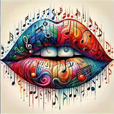 STGLCR Music Diamond Painting Kits for Adults Beginner, 5D Mouth Diamond Art Kits, DIY Full Round Drill Diamond Dots Painting Gem Arts Crafts Kits for Home Decor 12x12in STGLCR