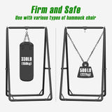 GREENSTELL Hammock Chair Stand, Swing Stand with 3 Hooks Fit for Most Hanging Chairs, Ground Nails for Outdoor and Rubber Clamps for Indoor, Hanging Stand Only Max Load 500lbs, Swing Chair not Include GREENSTELL