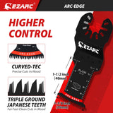EZARC Japanese Tooth Oscillating Saw Blade, 5 PCS Arc Edge Oscillating Multitool Blades Clean Cut for Wood, Plastic EZARC