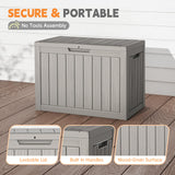 LubanNese Outdoor Storage Box, 50 Gallon Waterproof Resin Deck Box, Storage Bin for Package Delivery, Patio Furniture Cushion, Garden Tools, Pool Accessories, Weatherproof and UV Resistant, Grey LubanNese