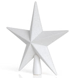 Ornativity Glitter Star Tree Topper - Christmas Decorative Xmas Holiday Bethlehem Star Trees Toppers Ornament Decor (White) 8" Ornativity