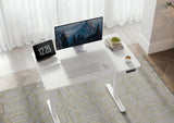 Seang Electric Standing Desk with Adjustable Height, 48x24 Inch Stand Up Desk, Sit Stand Desk with Splice Board for Home Office Computer Workstation, White Frame/White Top Seang