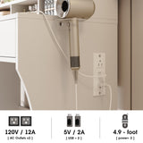 Makeup Desk with Mirror and Lights, White Dressing with Charging Station & Chair, Vanity Desk with Sliding Jewelry Storage Shelves&3 Lighting Modes, Vanity with 2 Large Drawers,Vanity for Women&Girls Vabches