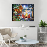 VIGEGU 2 Pack Christmas Paint by Numbers Kit for Adults with Framed,Truck Bonfire Winter Landscape Paint by Number DIY Adult Paint by Number Kits for Wall Decor 10x12in VIGEGU