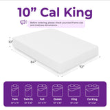 GAESTE 10 Inch Cal King Cooling Gel Memory Foam Medium Firm Mattress Breathable Pressure Relief CertiPUR-US Certified Mattress-in-a-Box for Kids and Adults No Fiberglass (California King, 10 in) GAESTE