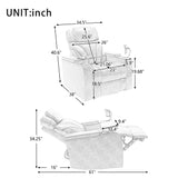 Power Motion Recliner Electric Power Recliner Chair with USB Charging Port, Hidden Arm Storage and Convenient Cup Holder, Ambient Lighting Gaming Recliner Chair Home Theater Seating (Light Brown) BEDGJH