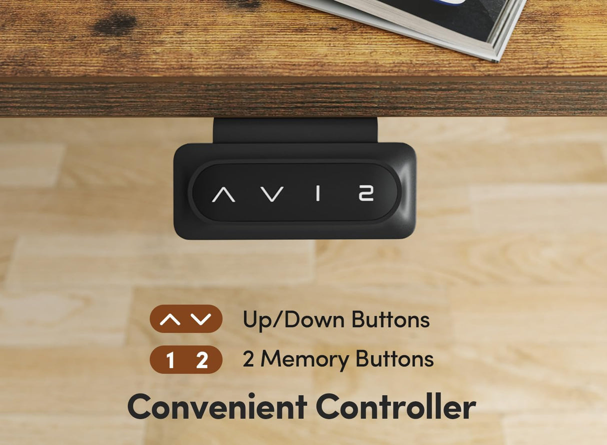 BANTI 63'' Standing Desk, Electric Stand up Height Adjustable Home Office Table, Sit Stand Desk with Splice Board, Rustic Brown BANTI