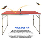EasyGo Product Mini Kids Ping Pong Table Tennis – Space Saving & Easy Storage – Includes (2) Regulation Paddles (4) Balls and (1) Net – Table Size 4 Foot X 2 Foot – Legs 24”-28” Tall - RED EasyGo Product