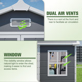 Jaxilyn 6x6 Resin Outdoor Storage Shed Kit Plastic Sheds Perfect to Store Patio Furniture, Garden Tools Bike Accessories, Beach Chairs and Lawn Mower, Grey & White Jaxilyn