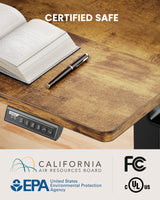 ErGear Large Electric Standing Desk with Keyboard Tray, 63x28 Inches Large Adjustable Height Sit Stand Up Desk, Home Office Desk Computer Workstation, Vintage Brown ErGear