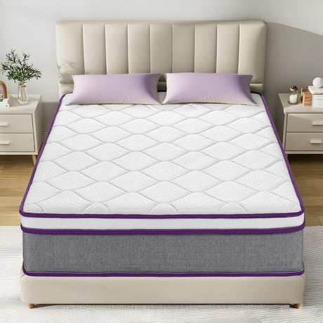 GJQ Twin Size Mattress, 12 Inch Hybrid Mattress with Pocket Spring,Cool Gel Memory Foam Mattresses in a Box,Medium Firm Twin Mattress for Pressure Relief,Fiberglass Free,CertiPUR-US Certified GJQ