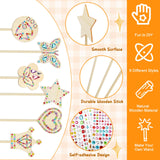SAYAYA 12 Pack Fairy Wands Craft Kit, 6 Styles Unfinished Wooden Princess Wands with Stickers DIY Fun Party Supplies for Birthday Parties, Princess Celebrations, and Creative Gift & Craft Activity SAYAYA