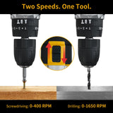 Aseboy Cordless Drill with Battery and Charger, Power Drill Cordless, Electric drill Set with 3/8 Keyless Chuck, 25+3 Torque Settings for Screwdriving, Drilling (1Battery) Aseboy