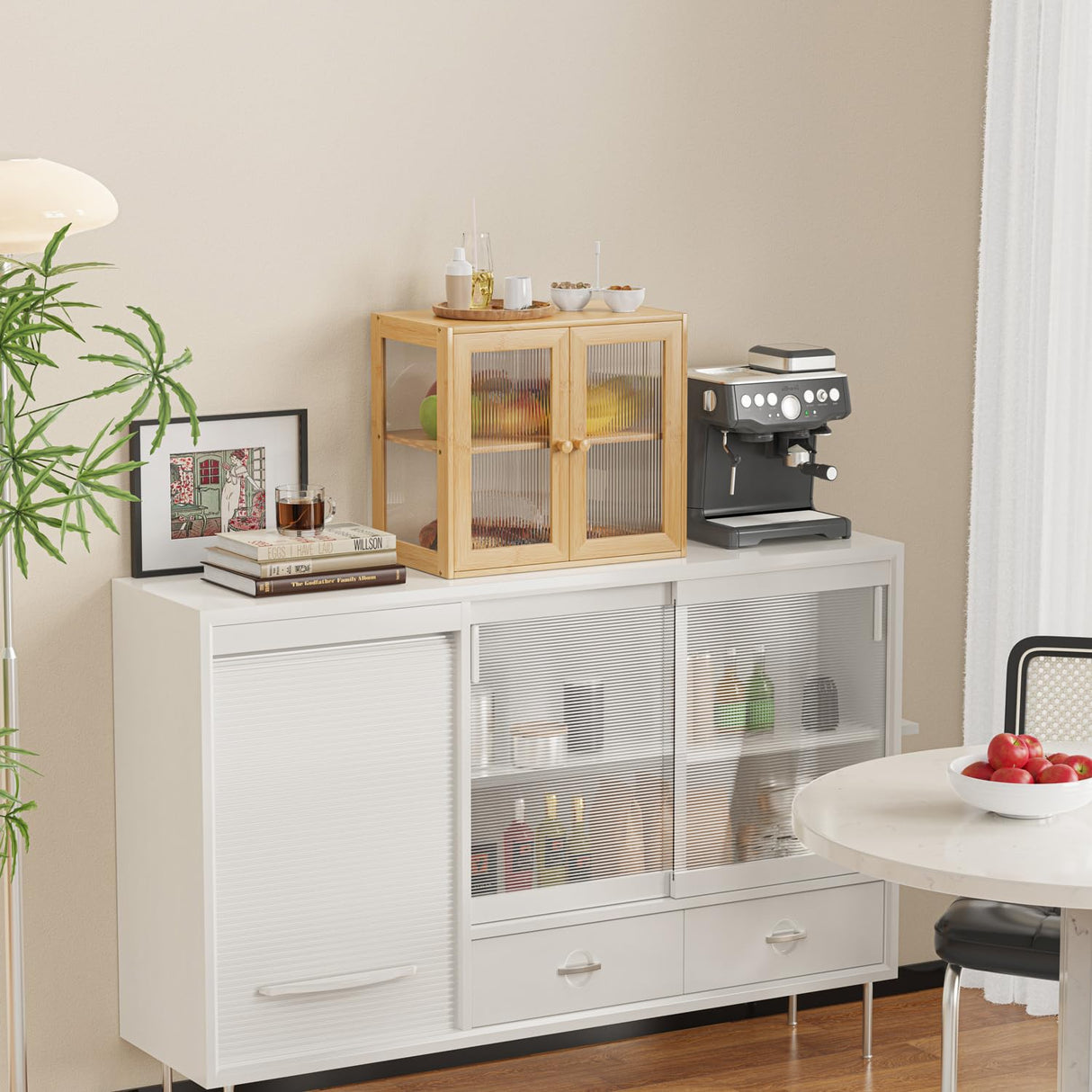 BAMBANG Double Layer Bamboo Bread Box for Kitchen Counter, Bread Bin Farmhouse Large Bread Box with 2 Doors, Wooden Breadbox Bread Storage Container Holder for Homemade Bread, Natural BAMBANG