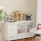 BAMBANG Double Layer Bamboo Bread Box for Kitchen Counter, Bread Bin Farmhouse Large Bread Box with 2 Doors, Wooden Breadbox Bread Storage Container Holder for Homemade Bread, Natural BAMBANG