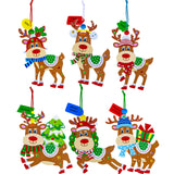 Winlyn 24 Sets Christmas Craft Kits Winter Crafts DIY Xmas Reindeer Ornaments Decorations Festive Foam Stickers Christmas Arts and Crafts for Kids Holiday Home Classroom Art Activities Party Favors Winlyn
