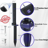 CKLT 2-Pack Fence Post Repair Kit Heavy Duty 32in Fence Post Anchor Thickened 13 Stainless Steel Screw-Connected Sturdy Fence Mender for Repairing Tilted and Broken Wooden Fence Post CKLT