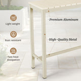 Cozyman Outdoor Bar Table, 45" Patio Bar Height Counter Table, Weather Resistant, Waterproof HDPS Slatted Top Console Table for Hot Tub, Balcony, Yard, Indoor or Outdoor Use, Sand Cozyman