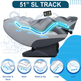 Massage Chair, 3D Massage Chair Full Body, Zero Gravity Shiatsu Recliner W/Heating, SL Track, Wireless Charger, Bluetooth Speaker, Foot Rollers, 12 Auto Modes Air Compression Mazzup