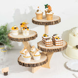 Efavormart 15" Tall 4-Tier Natural Farmhouse Style Wood Slice Cupcake Stand Holder, Rustic Dessert Display Cake Stand Efavormart.com