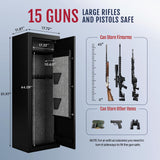 KAER 15 Gun Safe Assembled - Fingerprint Biometric Gun Safe for Rifles and Pistols, Long Rifle Safe Large Gun Cabinet for Shotguns with Digital Keypad, Removable Gun Racks, Pistol Pockets KAER