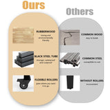 60" Adjustable Workbench，Multifunctional Rolling Heavy Duty Workbench with Wheels，Suitable for Large Capacity Rubberwood Countertop Workbench for Garage, Office, Workshop IBXFO