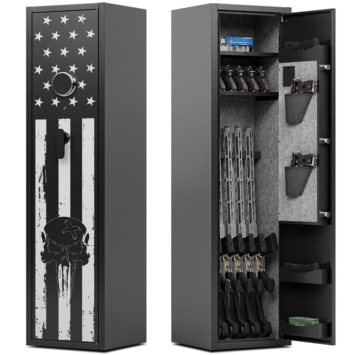 SAPITAL 6 Gun Safe, Gun Safe for Rifles and Pistols, Gun Cabinet, Large Gun Safes for Home Rifles and Shotguns, Rifle Safe, Electronic Gun Safes with Removable Gun Rack (No Assembly Required) SAPITAL
