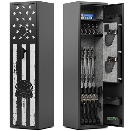 SAPITAL 6 Gun Safe, Gun Safe for Rifles and Pistols, Gun Cabinet, Large Gun Safes for Home Rifles and Shotguns, Rifle Safe, Electronic Gun Safes with Removable Gun Rack (No Assembly Required) SAPITAL