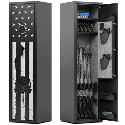 SAPITAL 6 Gun Safe, Gun Safe for Rifles and Pistols, Gun Cabinet, Large Gun Safes for Home Rifles and Shotguns, Rifle Safe, Electronic Gun Safes with Removable Gun Rack (No Assembly Required)