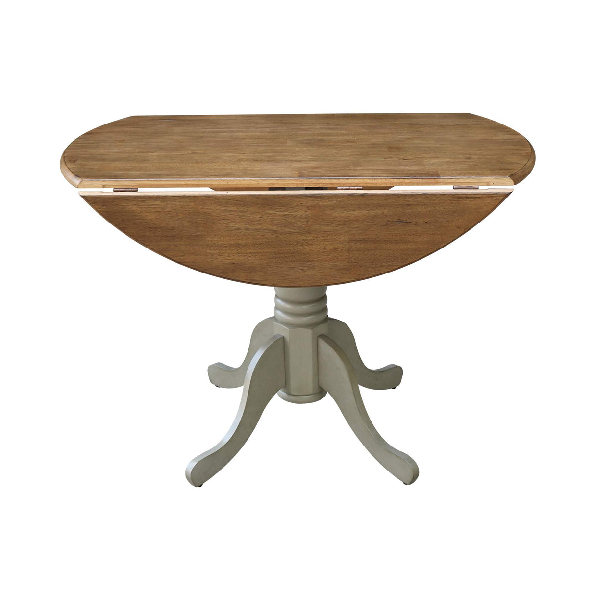 International Concepts Inch Dual 42 Drop Leaf Dining Table, Distressed Hickory/Stone IC International Concepts