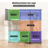 PAWING Indoor Cat Enclosure Outdoor 3-Tier Large Playpen Catio Cat Cage Outdoor Cat Crate Detachable Metal Wire Kennel Medium Kitten Cage PAWING