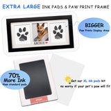 MYPAWLETS-Extra Large Inkless Paw Print Stamp Pad for Dog &Paw Print Frame,Cat Dog Paw Print Kit,2 Clean Touch Ink Pads,Pet Paw Print Impression Kit with Wooden Frame,Personalized Paw Print Gift-Black MYPAWLETS