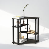 Furinno Turn-N-Tube Storage Shelves, 4-Tier Corner Shelf, Display Rack, Corner Bookshelf, for Organization and Storage, Living Room, Home Office, Espresso Furinno