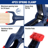 WORKPRO 10-Pack Clamps for Woodworking, 12" & 6" Bar Clamps, 2 Quick-Release Ratcheting Wood Clamps and 4 Spring Clamps, Light Duty F Clamps/Spreader 150 LBS Load Limit WORKPRO