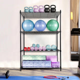 Whitmor 4 Tier Storage Shelving, Heavy Duty with Wheels, Adjustable Steel Organizer Wire Rack, 400 lbs Capacity per Shelf, Max 1600 lbs Total for Garage, Kitchen, Plant, 36" L x 14" W x 54" H, Black Whitmor
