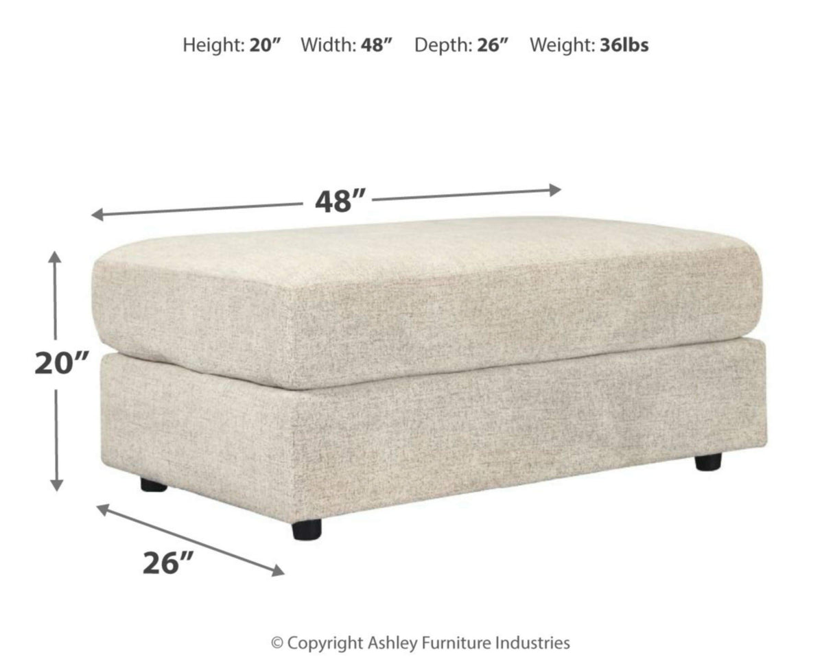 Signature Design by Ashley Soletren Contemporary Chenille Oversized Ottoman, Off-White Signature Design by Ashley