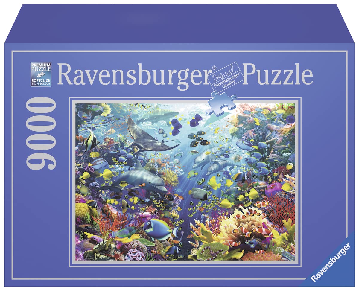 Ravensburger Underwater Paradise Jigsaw Puzzle - 9000 Pieces Blueboard | Precision-Cut Fit | Unique Piece Design | Ideal Gift for Puzzle Enthusiasts Ravensburger