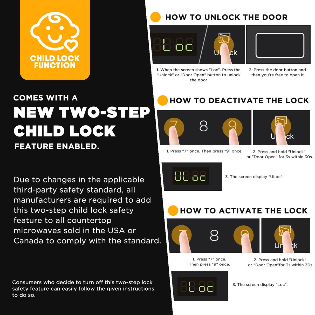 BLACK+DECKER Countertop Microwave Oven 0.9 Cu Ft, 6 Auto Menus, Child Lock, Memory Function, 10 Power Levels, Easy One-Touch Start, Digital Panel, 900W BLACK+DECKER