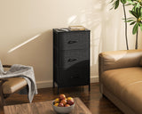 Casaottima Dresser for Bedroom Nightstand, Small Fabric Dresser Chests of Drawers, Closet Organizers and Storage with 3 Drawers, Black Casaottima
