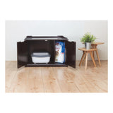 TRIXIE XL Furniture Litter Box Enclosure (Espresso Brown), Hidden Litter Box for Cats with Openings on Either Ends & Large Ventilations Slots, Double Doors for Easy Cleaning, Removable Divider TRIXIE