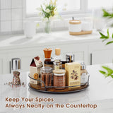 LAMU Lazy Susan Organizer, 9'' Lazy Susan Turntable for Cabinet, Table Top, Kitchen, Countertop, Bathroom, Pantry, Spice Organization, Wooden,1 Pack LAMU