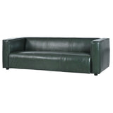 Christopher Knight Home Vevia Faux Leather Sofa, 3 Seater Couch, Upholstered Sofa, Large Lounge Chair, Birch Wood Legs Armchair, Classic Tuxedo Design Couch for Living Room Bedroom, Green Christopher Knight Home