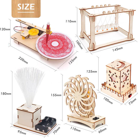 STEM Toys Wooden Building Kit for Kids Ages 8-12, Physics Wood Craft Set, DIY Science Building Projects for 6-8 with Hands-on Learning Activities - Educational Science Craft Model Kit Wzzkppa