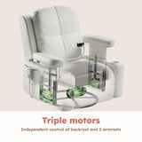 MAMAZING Oversized Rocking Chair Nursery with Adjustable Armrests, Electric Glider Recliner Nursing Chair for Breastfeeding, Power Swivel Recliner Chairs, Oeko-TEX & FSC Certified (Off White) MAMAZING